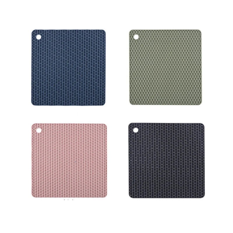 Non-Slip Silicone Trivets for Hot Dishes – 2/4 Piece Set Heat Resistant Table Mats for Kitchen & Dining