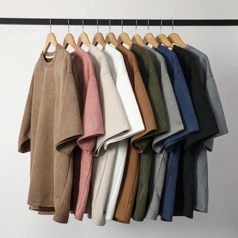 Casual Suede Short Sleeve T-Shirt