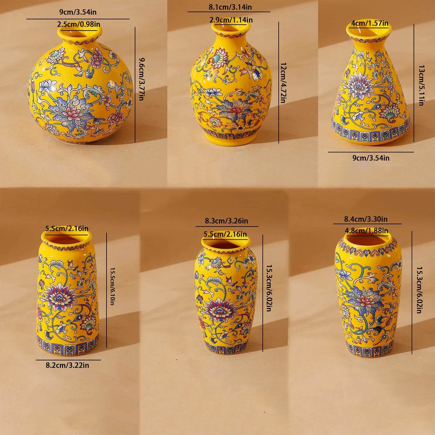 Seravelle Floral Ceramic Vase – Decorative Flower Vase for Living Room, Table Centrepiece & Home Décor (Red, Blue, Light Blue , Ivory & Yellow)