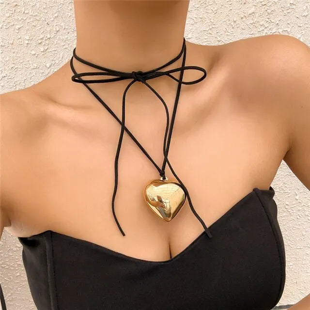 Boho Heart Pendant Choker