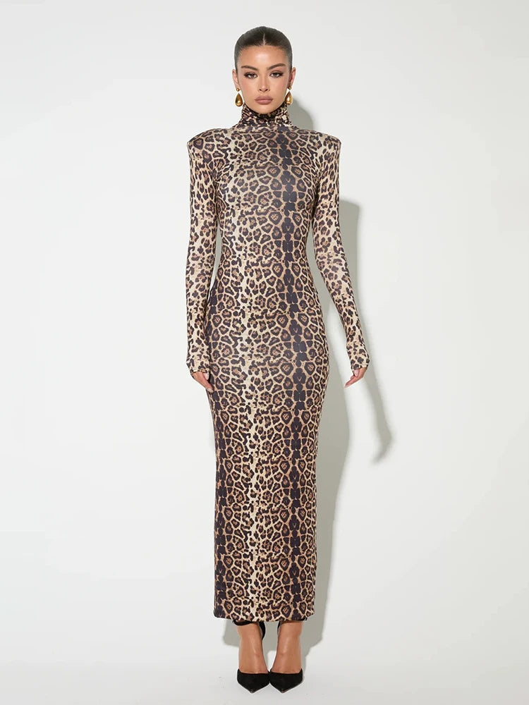 Leona Leopard Print Maxi Dress–Bold & Elegant Eveningwear