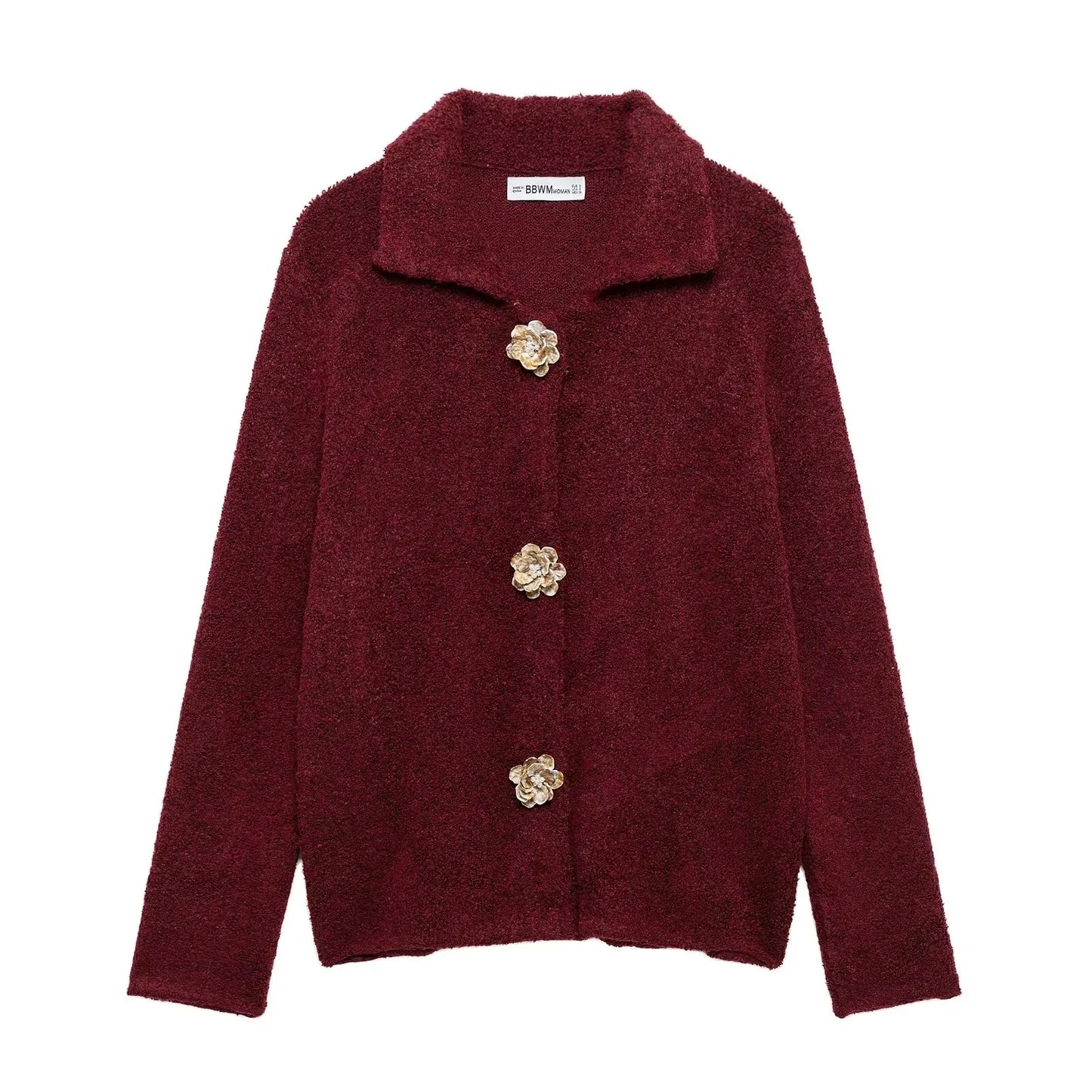 Knitted Cardigan With Statement Buttons