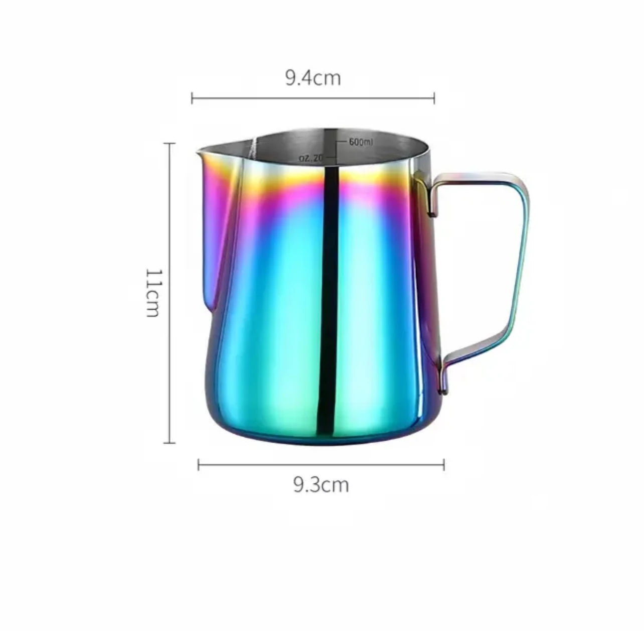 Stainless Steel Milk Frothing Jug – 350ml 600ml 900ml Coffee Pitcher with or without Measurement Scale