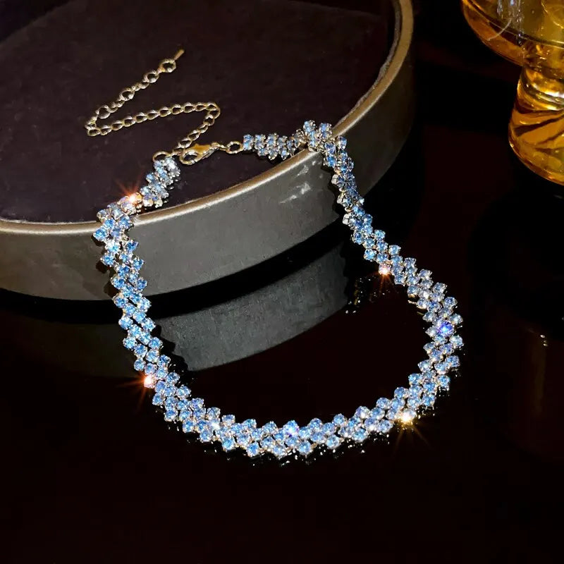 Stunning Crystal Necklace - Sparkling Choker with Adjustable Chain