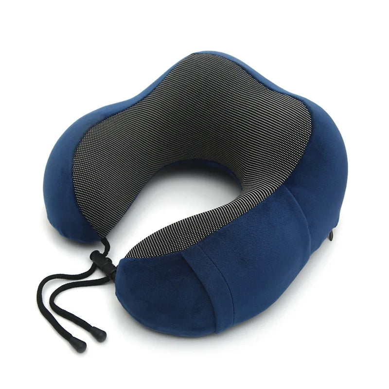 Memory Foam Neck Pillow for Travel with Breathable Design and Adjustable Support
