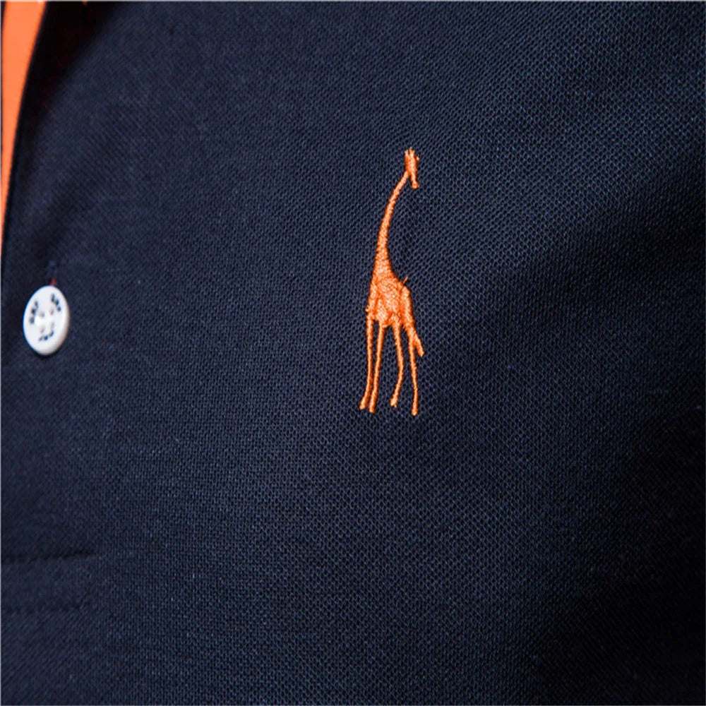 Men's Embroidered Polo Shirt – Cotton Blend Short Sleeve Classic Fit Top for Casual Smart Outfits