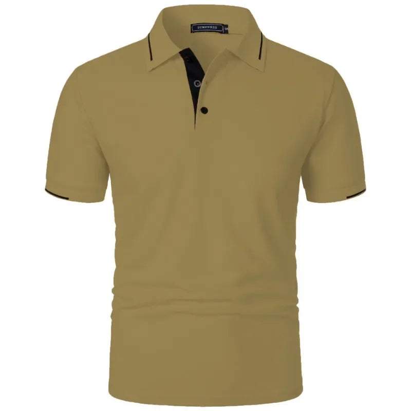 Men’s Short Sleeve Polo Shirt – Lightweight Classic Fit Summer Top with Button Collar