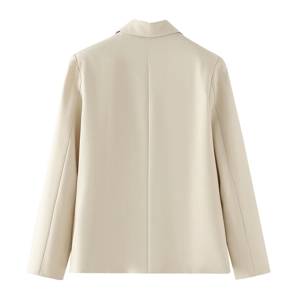 Cream Double-Breasted Jacket