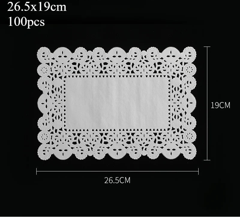 Handmade Bamboo Tea Trays & Decorative Lace Paper Liners - Rustic Wooden Serving Trays for Snacks, Coffee & Afternoon Tea