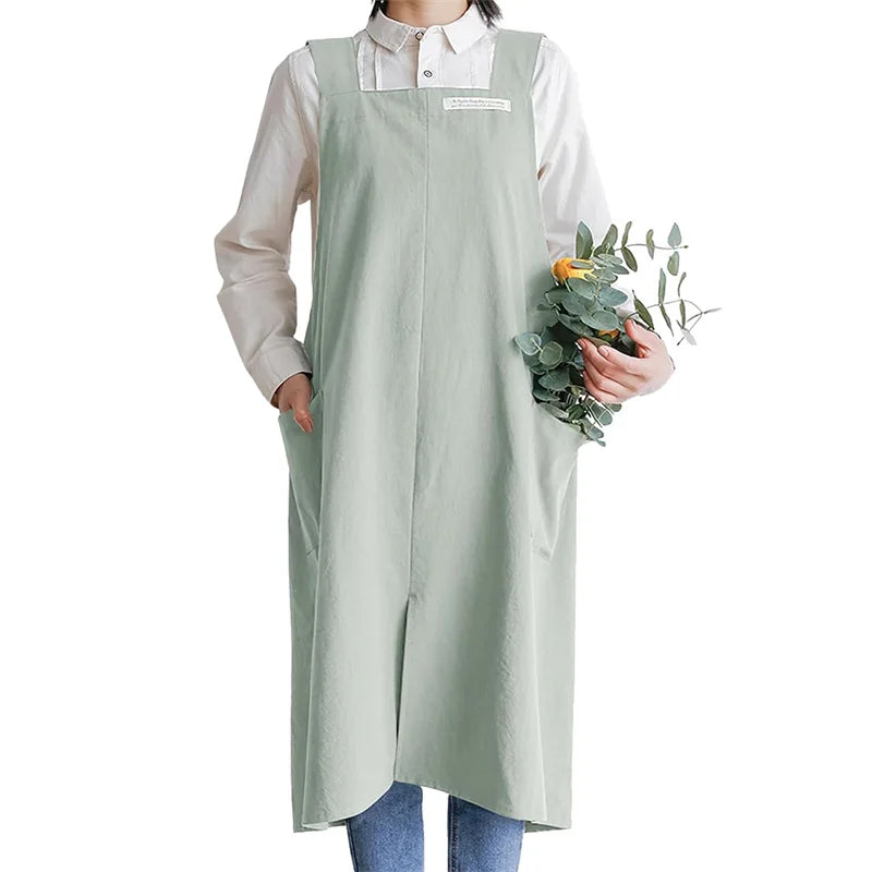 Comfort Fit Cross Back Apron – No-Tie Cooking Apron with Pockets for Kitchen, Baking & Daily Use