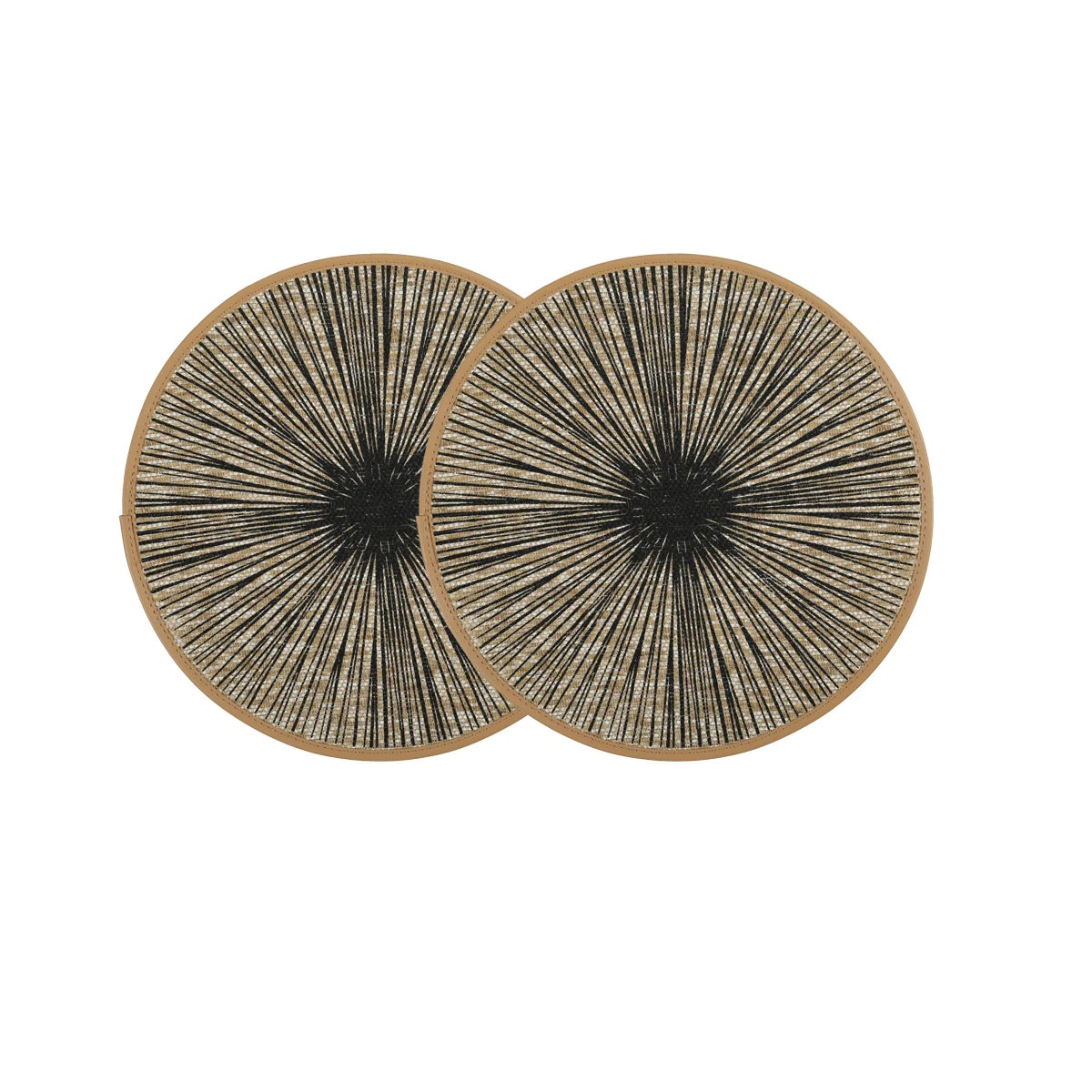 Woven Jute Macrame Round Placemats Set – 2, 4, 6 or 8 Piece Natural Table Mats in Black or Beige