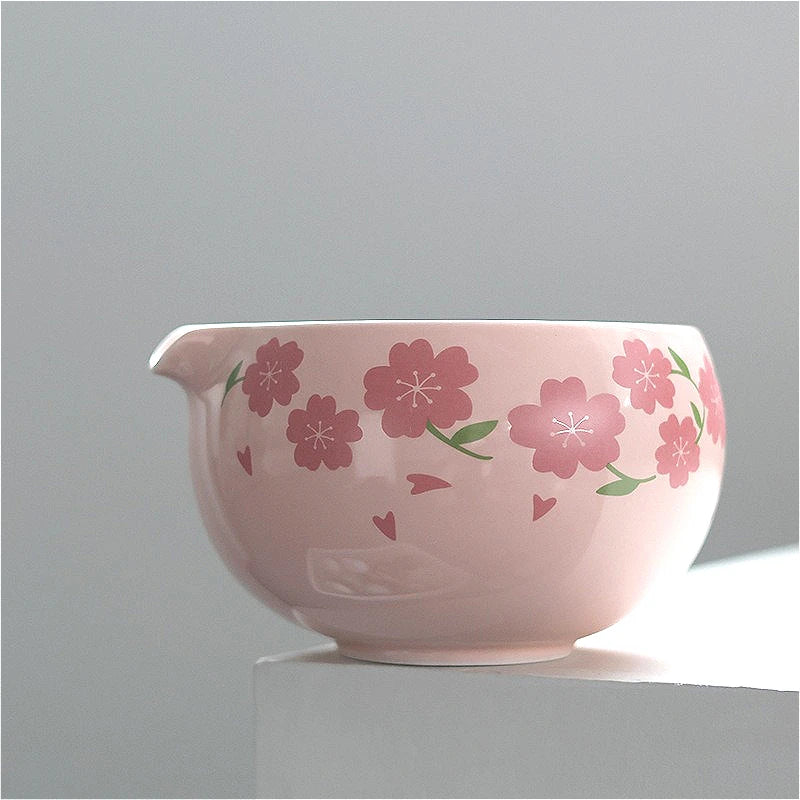 Hanami Blossom Ceramic Tea & Coffee Gift Set – Complete Home Tea Kit with Bowl, Whisk and Scoop