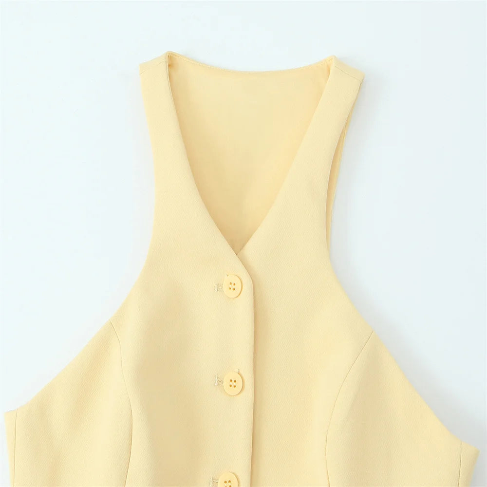 Sofia Belted Sleeveless Waistcoat & Skirt Two-Piece Set-Elegant Office & Occasionwear