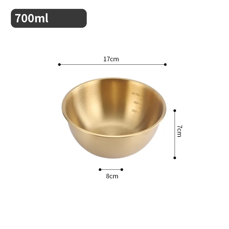 Stainless Steel Mixing Bowls – Gold & Silver Kitchen Prep Bowl Set
