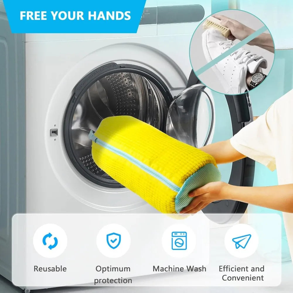 Shoe Washing Bag for Washing Machine – Yellow Laundry Bag for Trainers, Sneakers & Casual Shoes