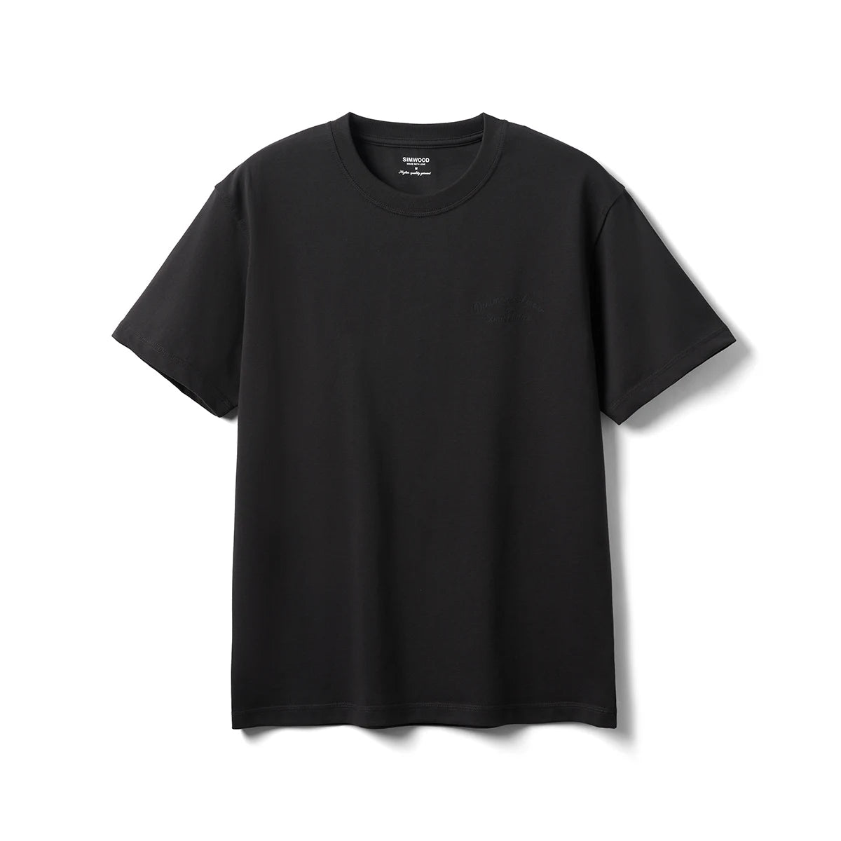 Men’s Heavyweight Embroidered T-Shirt – 300gsm Regular Fit Tee in Black & Cream