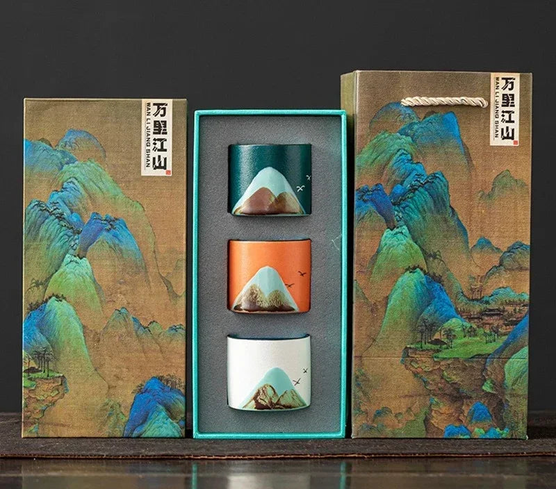 Hana Ceramic Tea Cup Gift Set – 3-Piece Cups for Tea, Herbal Infusions & Coffee, Home or Gifting