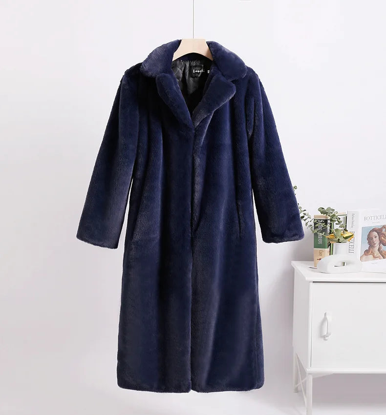 Celia Faux Fur Long Coat-Luxe Winter & Occasion Outerwear