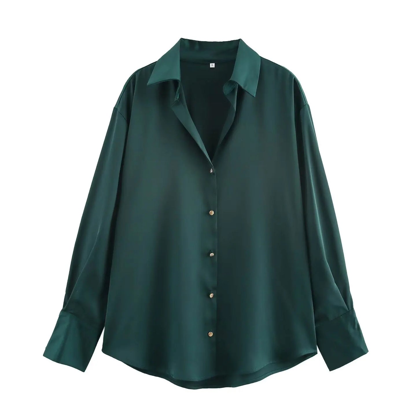 Sorrel Satin Button-Up Shirt – Effortless Work to Evening Elegance
