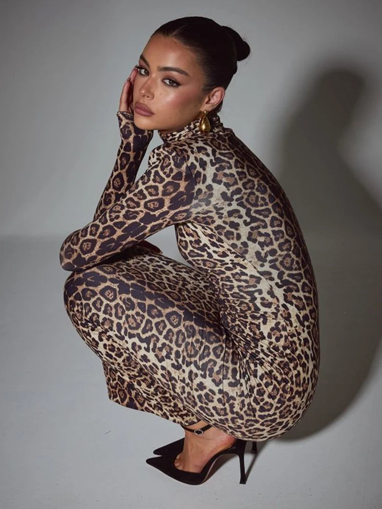 Leona Leopard Print Maxi Dress–Bold & Elegant Eveningwear