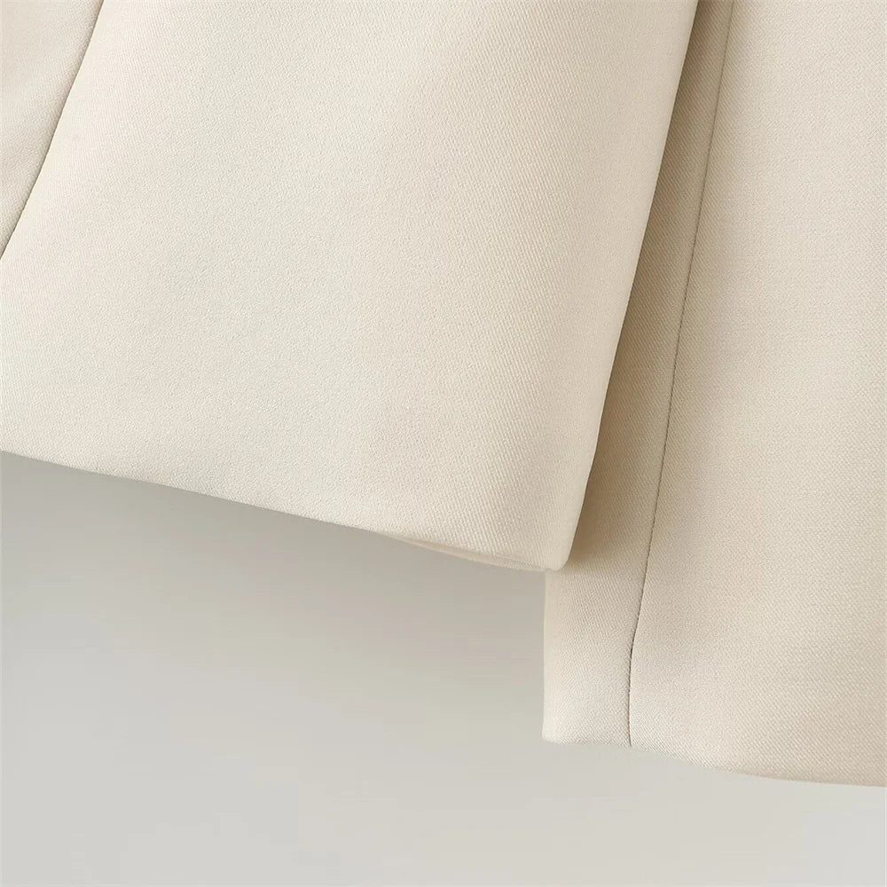 Cream Double-Breasted Jacket