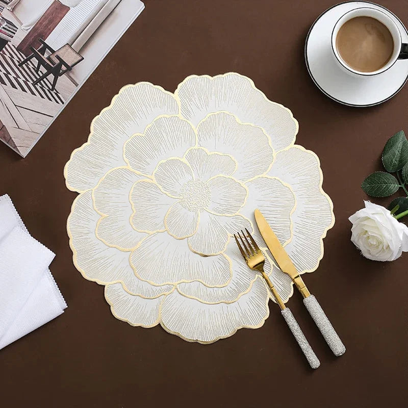 Floral Placemat – Elegant Cream Table Mat for Weddings, Dinner Parties & Everyday Use