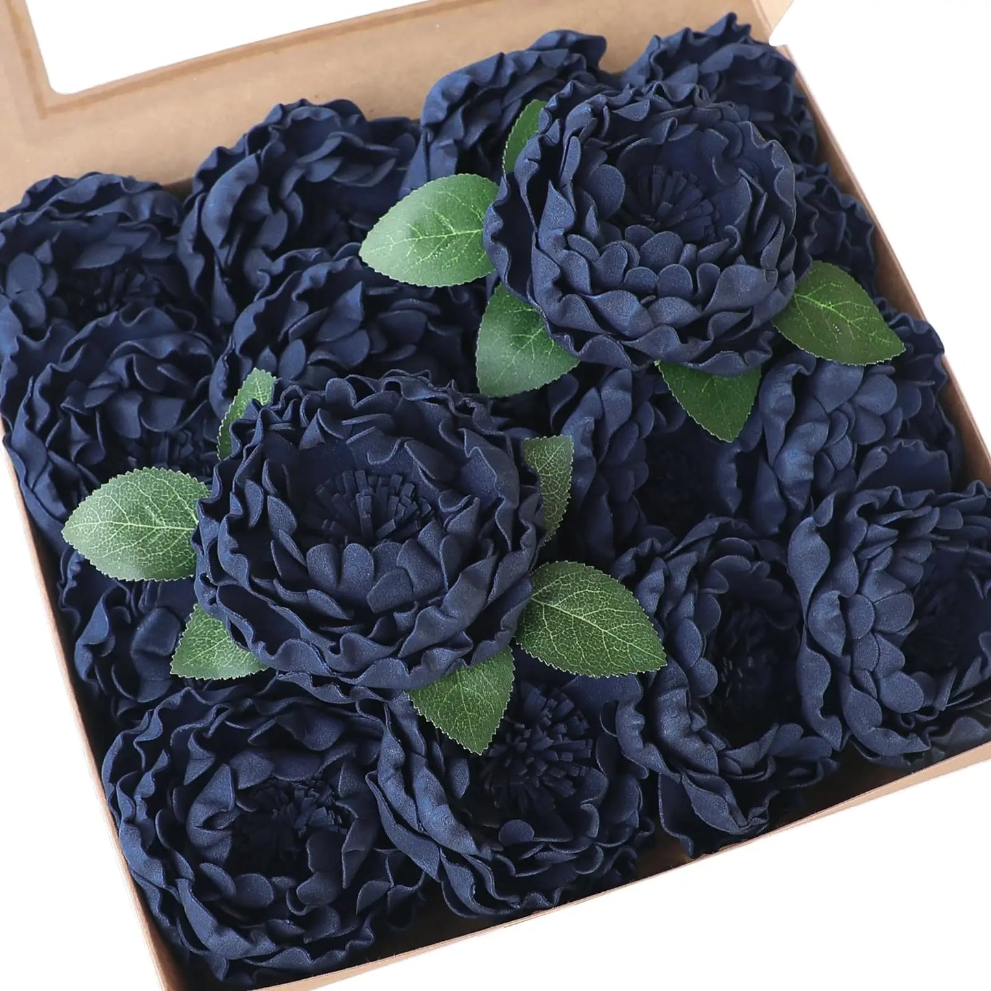 Navy Blue Blooming Peony Flowers