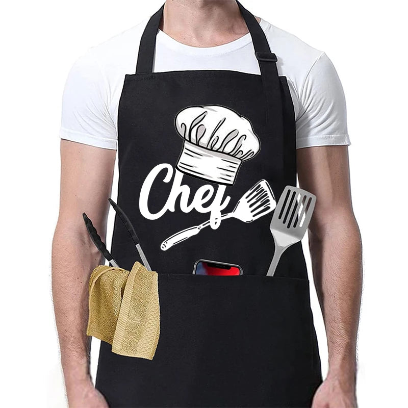 Funny BBQ Cooking Apron – Adjustable Chef Apron for Men with Grill Master Designs, Kitchen & BBQ Gift for Father’s Day, Birthdays