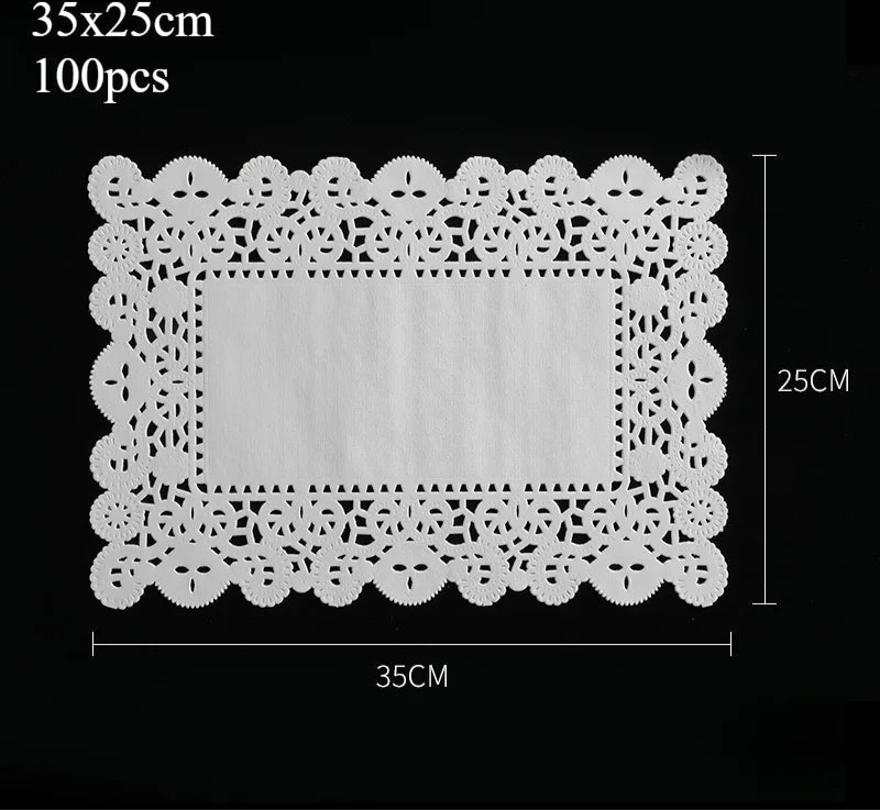 Handmade Bamboo Tea Trays & Decorative Lace Paper Liners - Rustic Wooden Serving Trays for Snacks, Coffee & Afternoon Tea