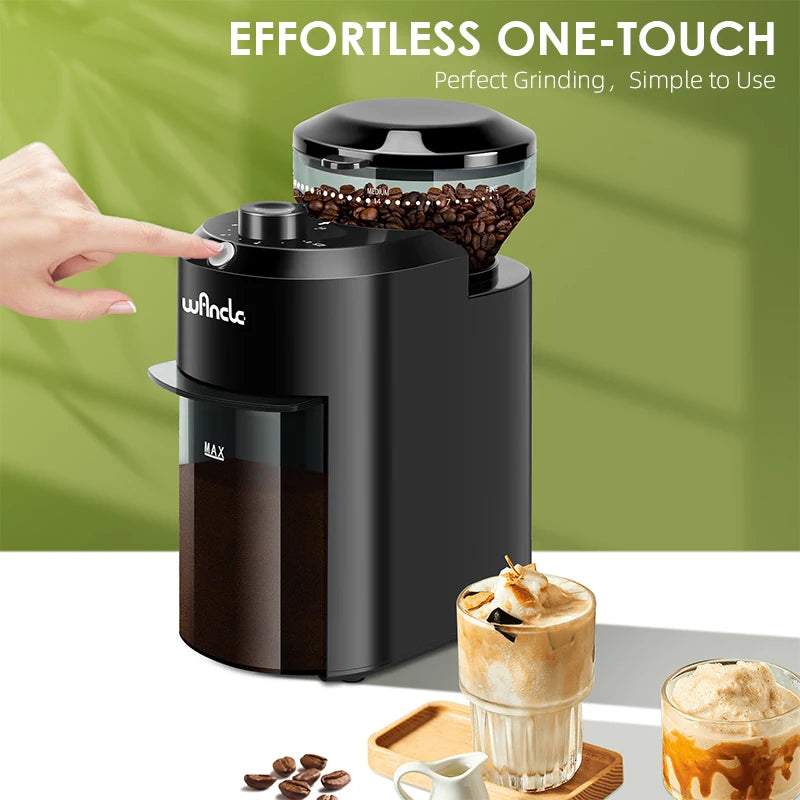 Electric Burr Coffee Grinder – Adjustable 28-Setting Flat Burr Mill for Espresso, French Press, Filter & Cold Brew