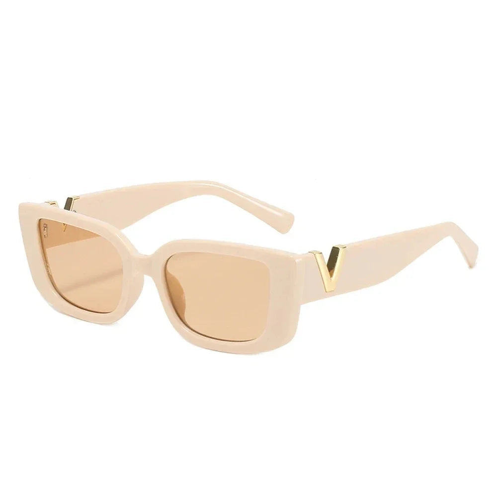Valencia Rectangle Sunglasses – Chunky Vintage Frame UV400 Designer-Inspired Eyewear