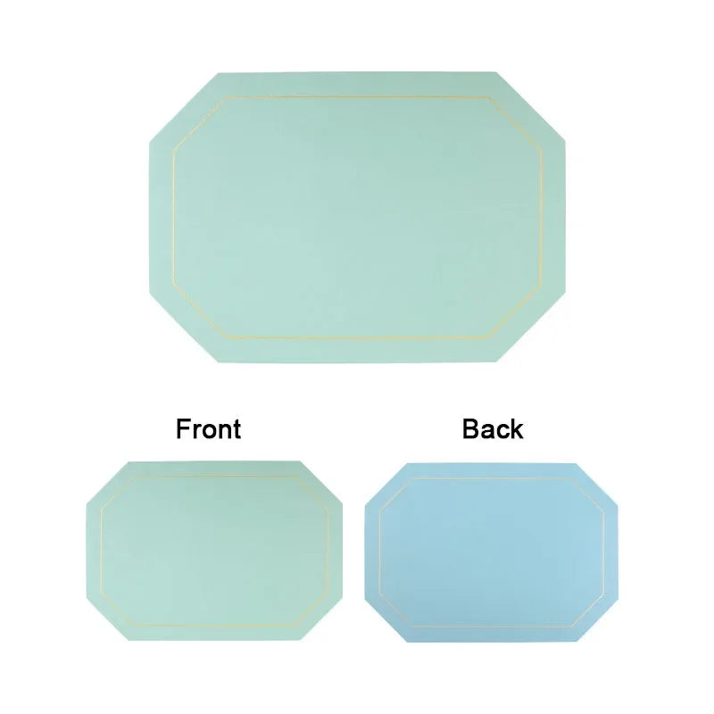 Modern Leather Octagon Placemats – 1/2/4/6 Set Of Reversible Easy-Clean Dining Table Mats in Multi Colours