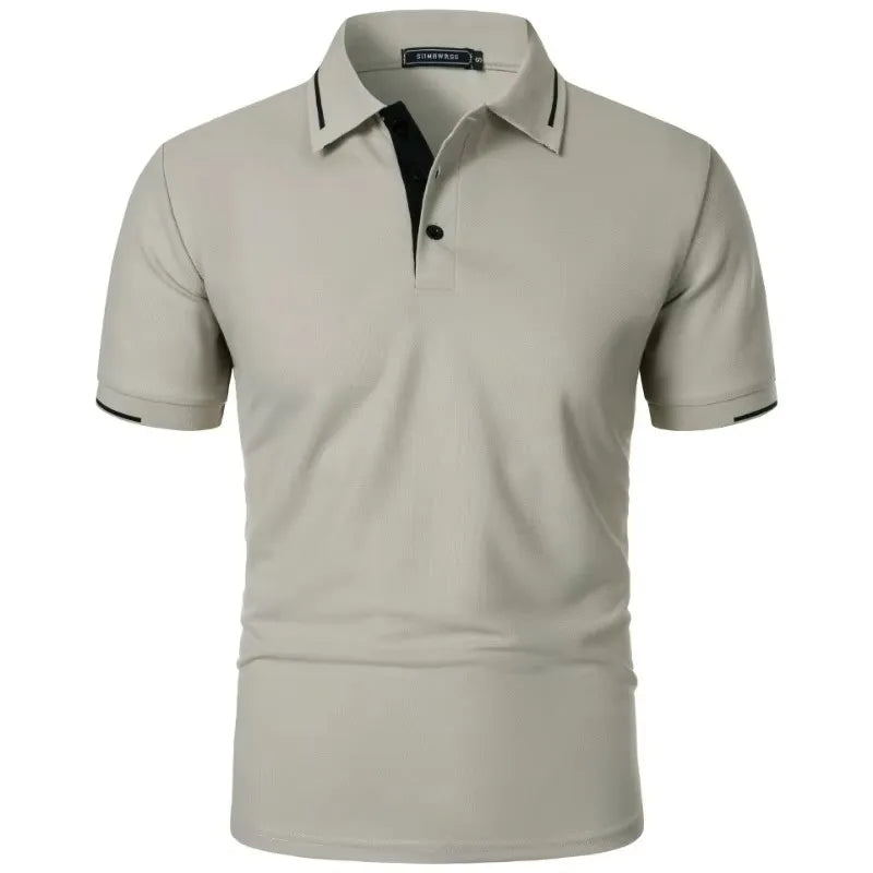 Men’s Short Sleeve Polo Shirt – Lightweight Classic Fit Summer Top with Button Collar