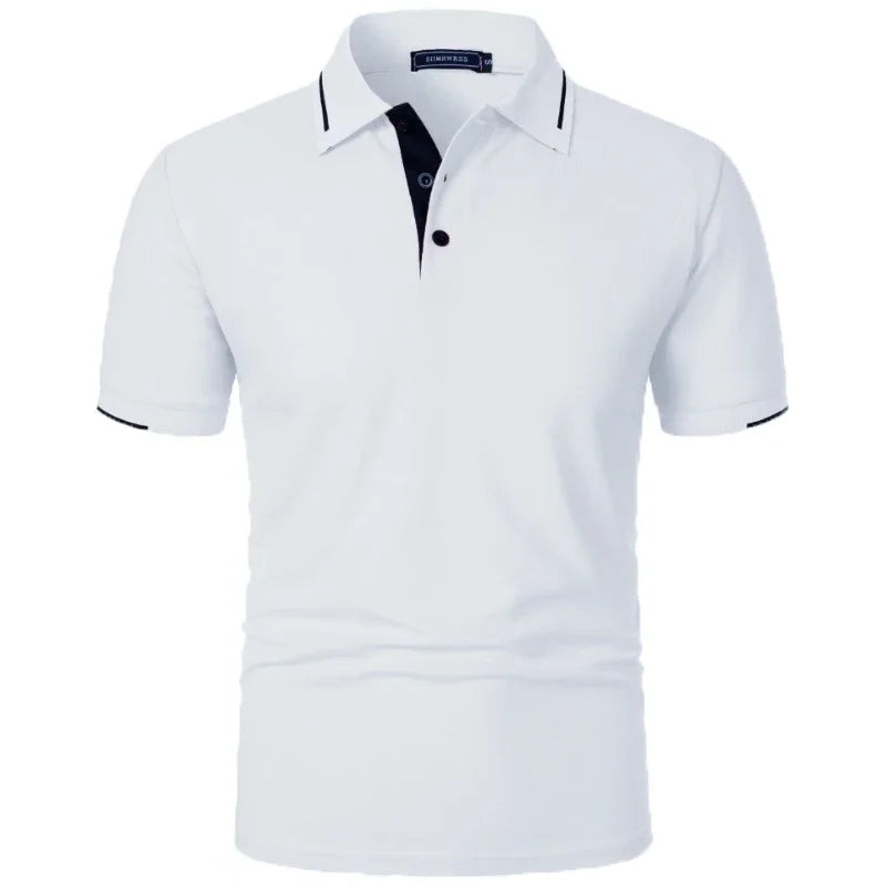 Men’s Short Sleeve Polo Shirt – Lightweight Classic Fit Summer Top with Button Collar