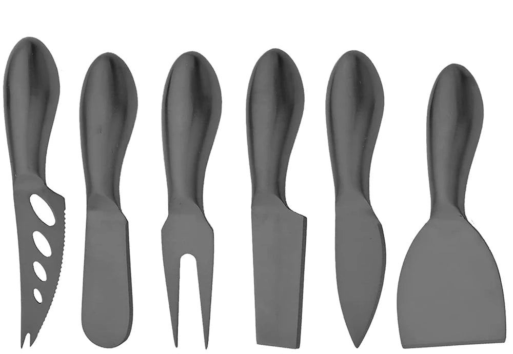 Cheese Knife Set – 6-Piece Stainless Steel Cheese Cutters for Soft & Hard Cheeses - In Various Colours