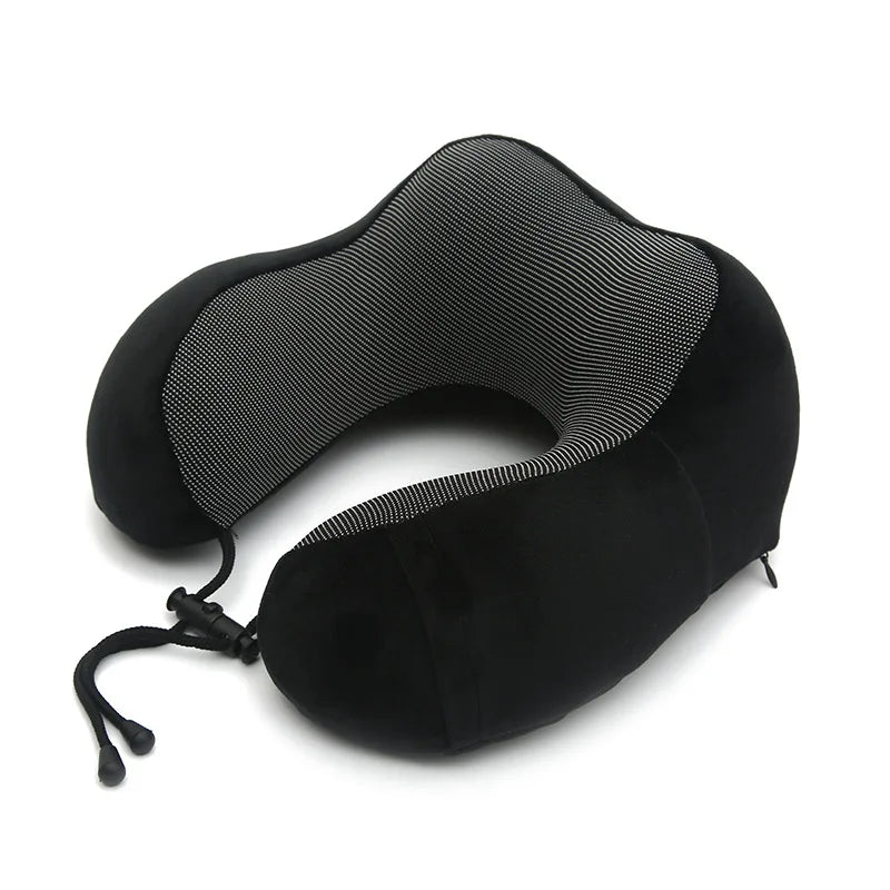 Memory Foam Neck Pillow for Travel with Breathable Design and Adjustable Support