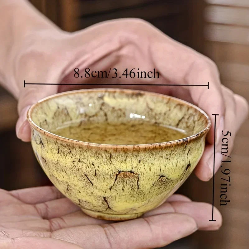 Nara Glaze Ceramic Tea Bowl Gift Set – 5 Piece Ceramic Cups for Herbal Tea, Afternoon Tea & Coffee at Home