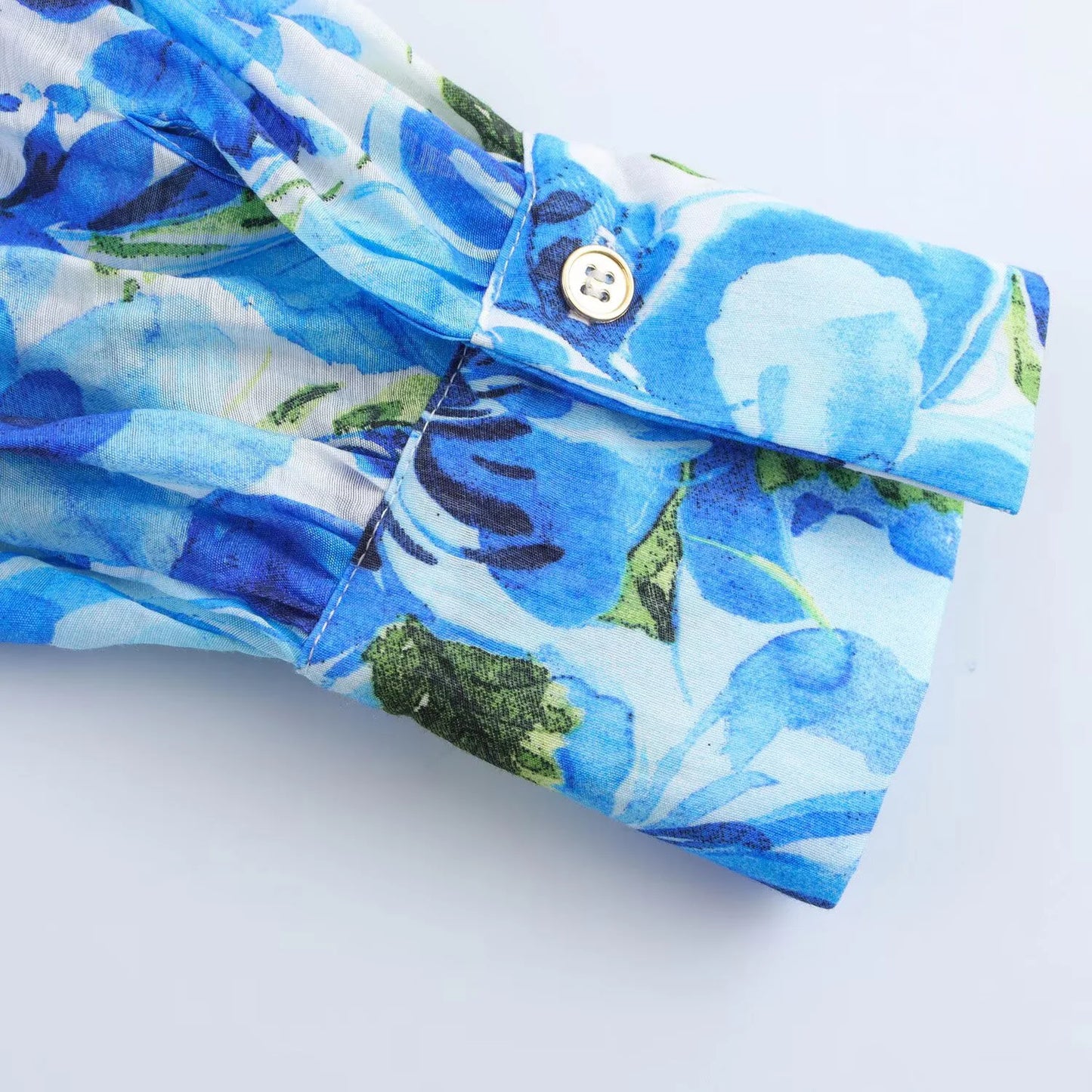 Arietta Floral Print Blouse – Long Sleeve Lightweight Shirt in Pink or Blue