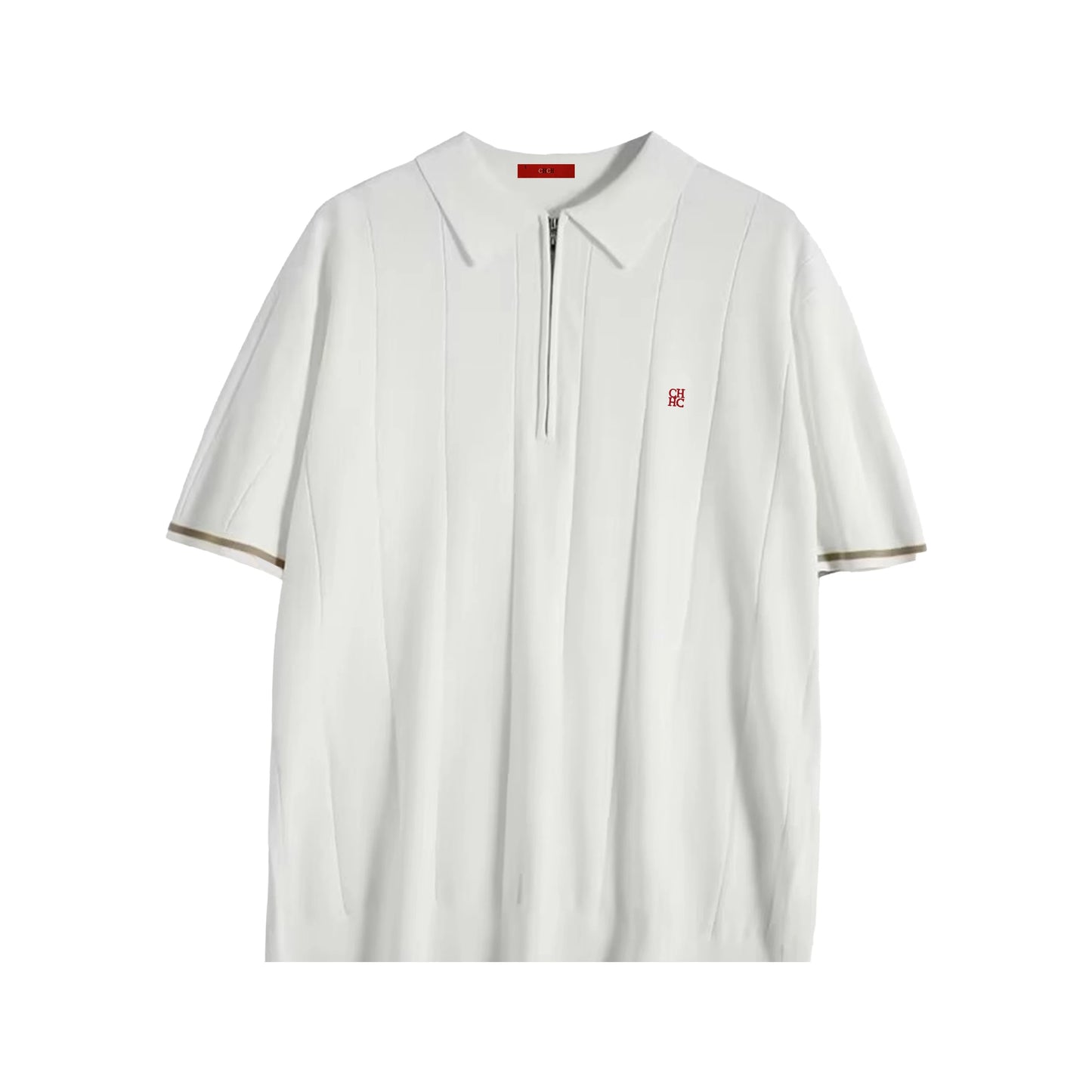 Men's Zip-Up Short Sleeve Polo Shirt