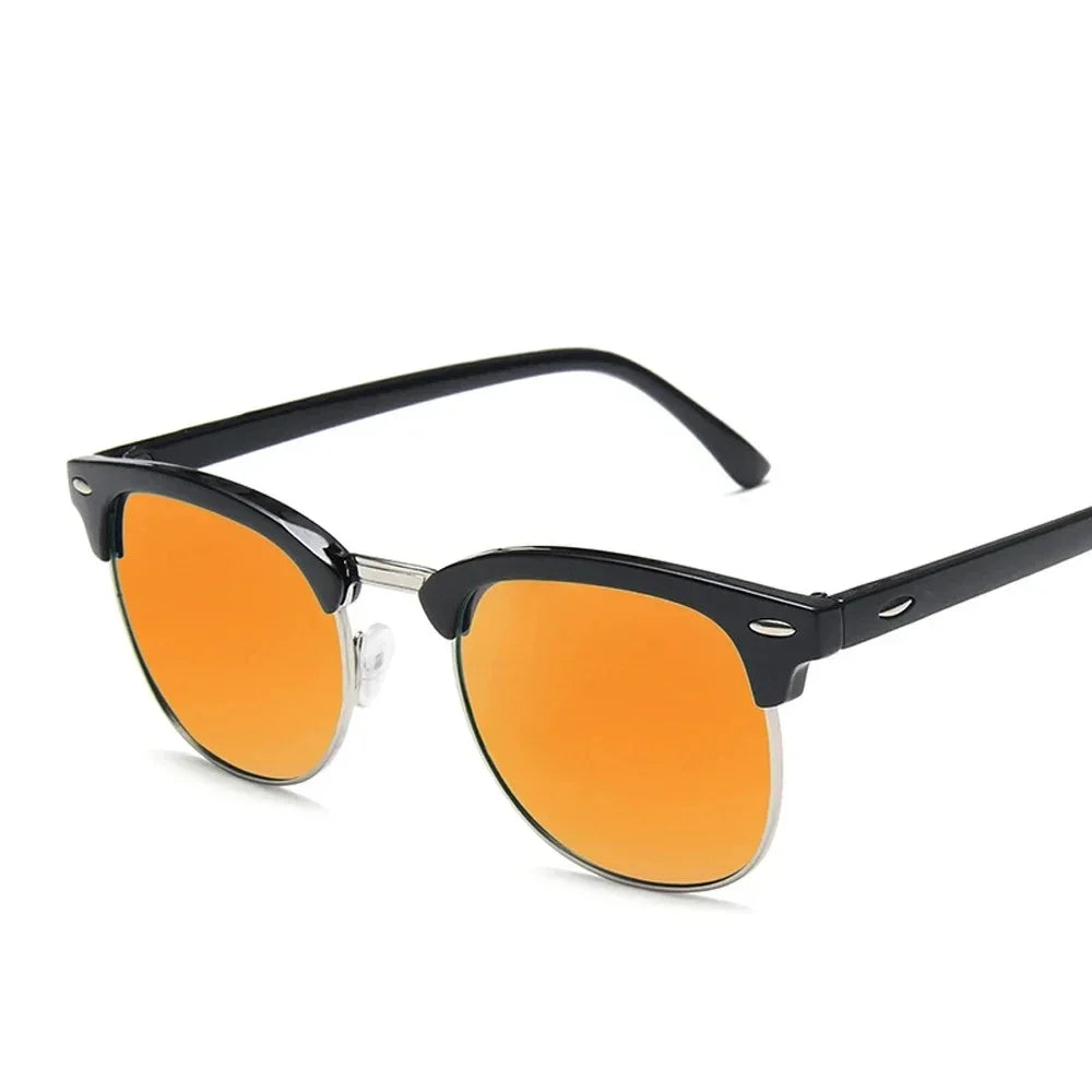 Cruz Retro Clubmaster Sunglasses – Classic Black Frame with UV Lenses