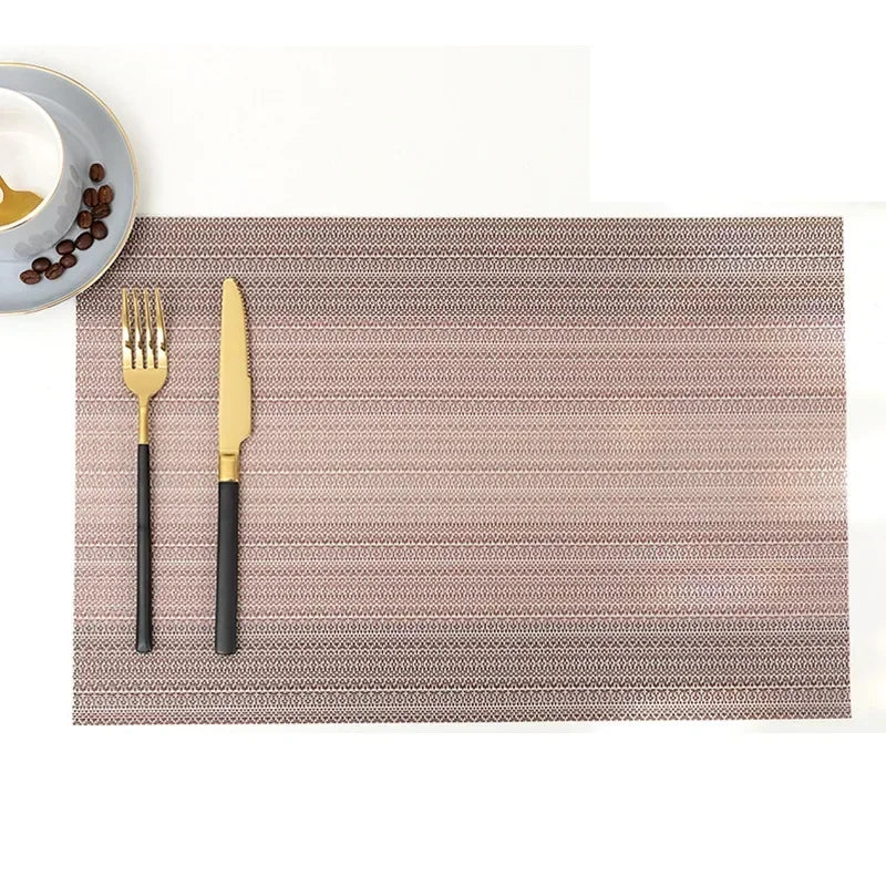 Modern Stripe Woven Placemats – 2/4/6 Piece Set Heat Resistant Table Mats for Dining Table Setting