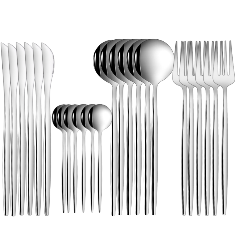 Golden Elegance: 24-Piece Gold Cutlery Set
