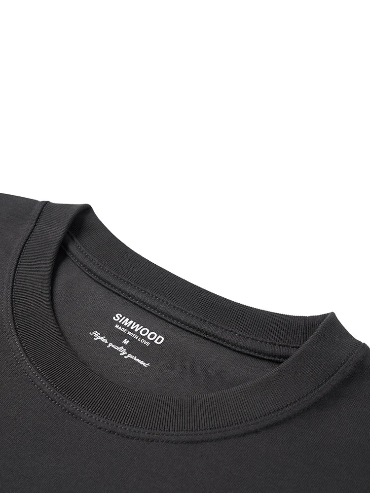Men’s Heavyweight Embroidered T-Shirt – 300gsm Regular Fit Tee in Black & Cream