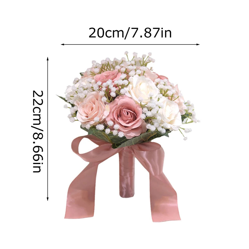 Evelina Bridal Bouquet – Soft Pink and Ivory Rose Wedding Flowers