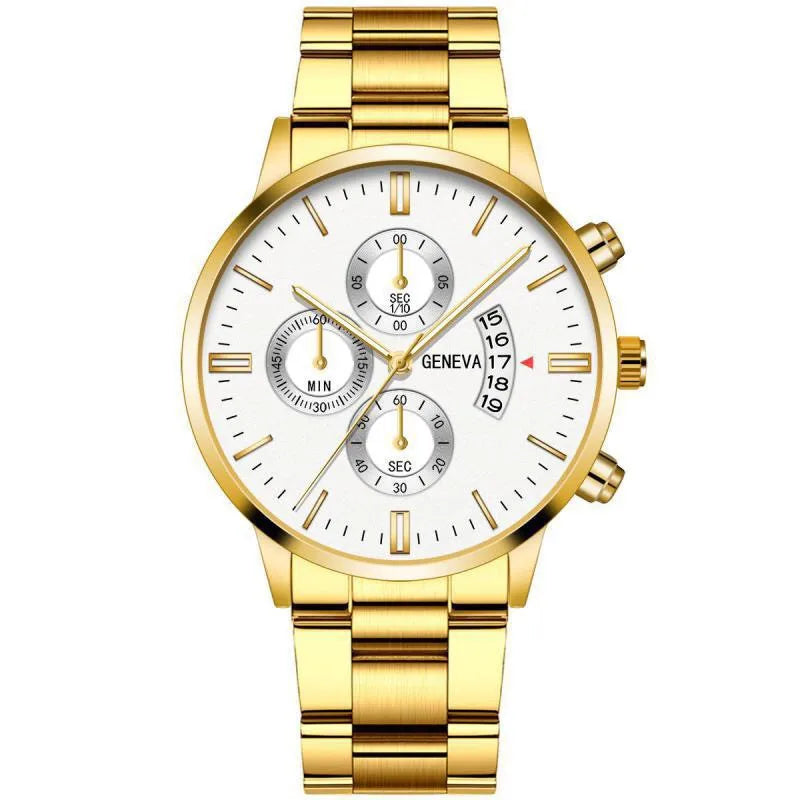 Men's Luxury Chronograph Stainless Steel Watch With Date Display