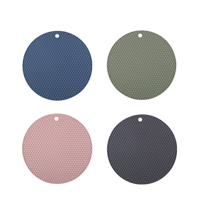 Non-Slip Silicone Trivets for Hot Dishes – 2/4 Piece Set Heat Resistant Table Mats for Kitchen & Dining