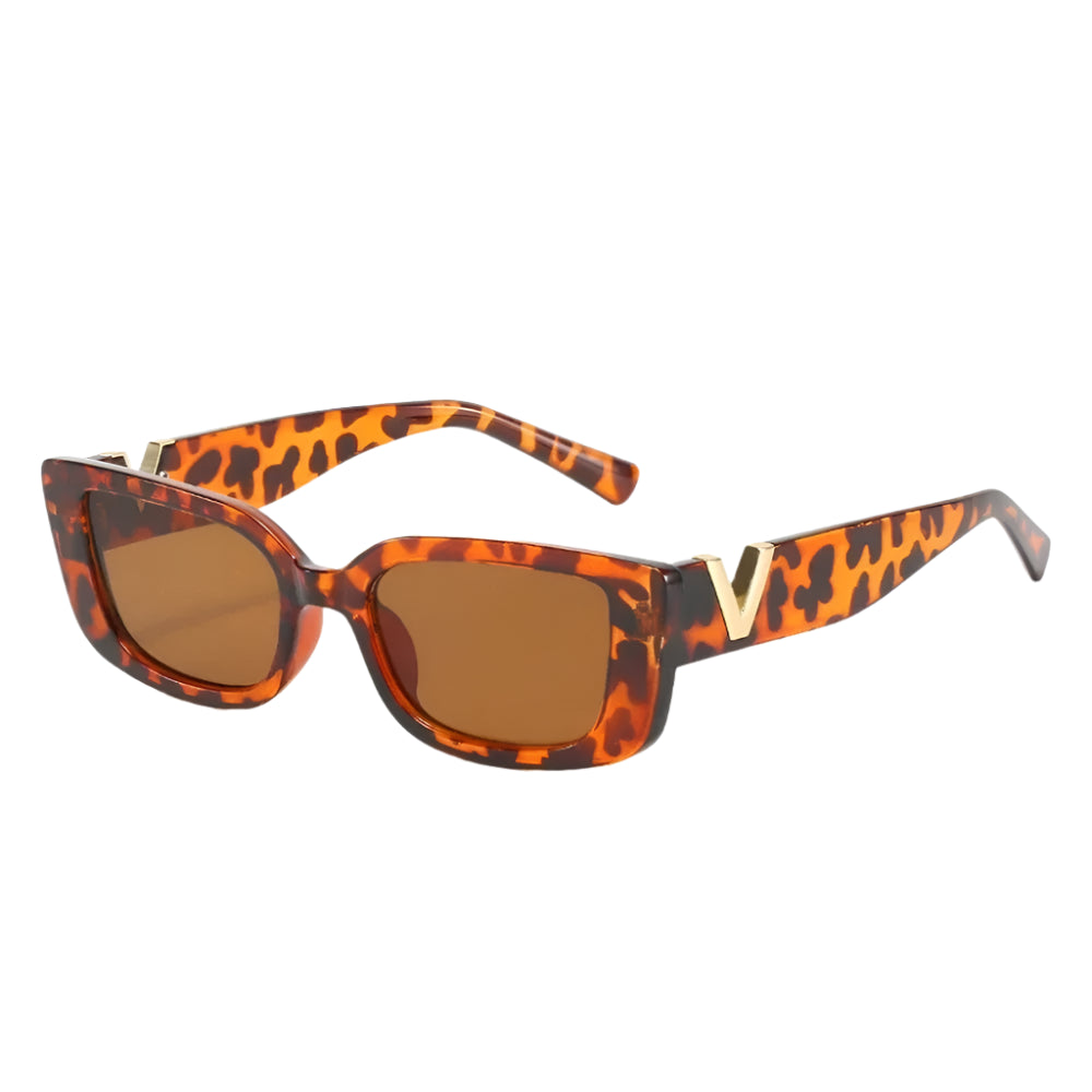 Valencia Rectangle Sunglasses – Chunky Vintage Frame UV400 Designer-Inspired Eyewear