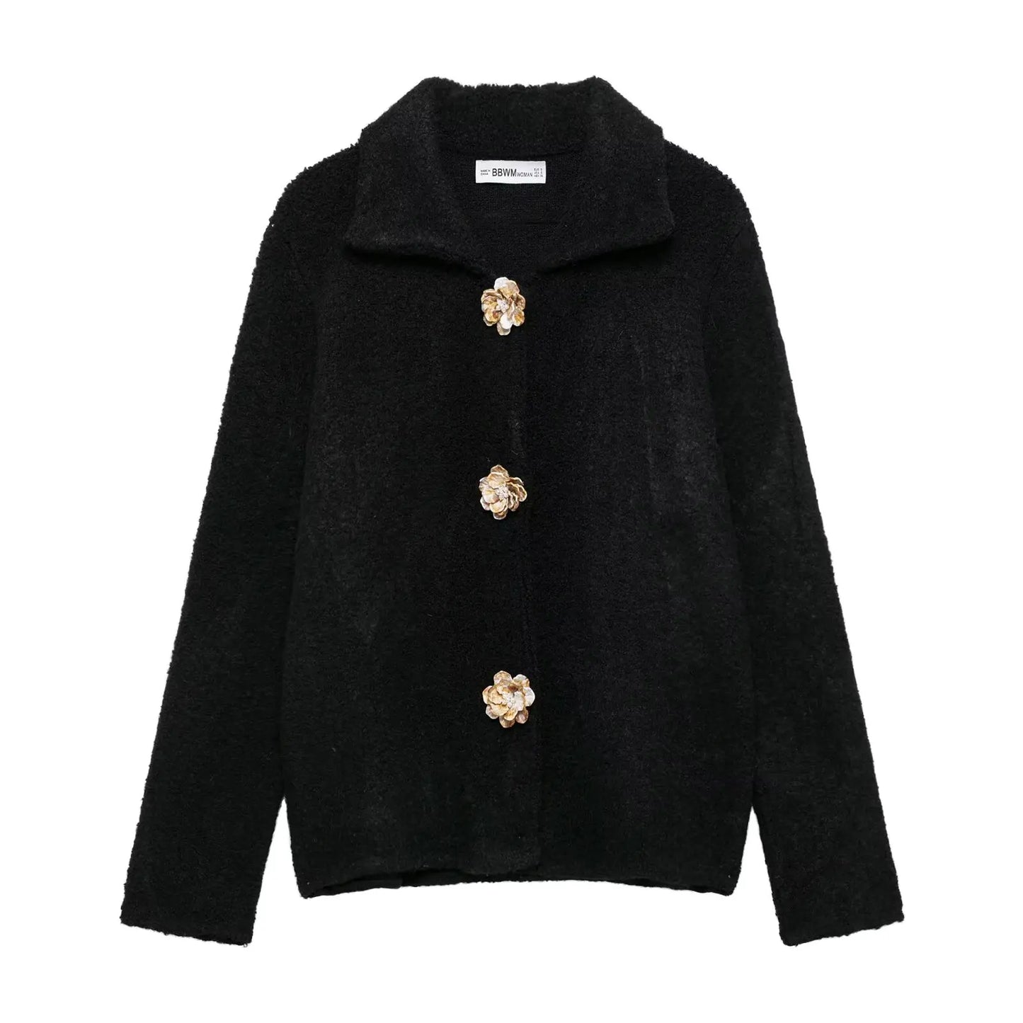 Knitted Cardigan With Statement Buttons