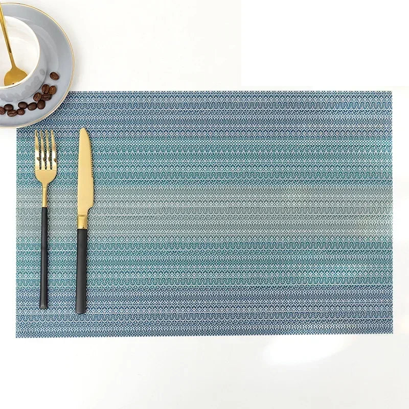 Modern Stripe Woven Placemats – 2/4/6 Piece Set Heat Resistant Table Mats for Dining Table Setting