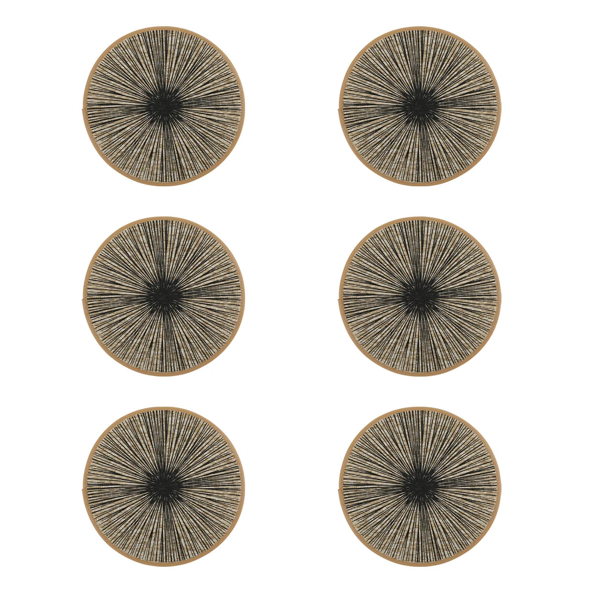 Woven Jute Macrame Round Placemats Set – 2, 4, 6 or 8 Piece Natural Table Mats in Black or Beige